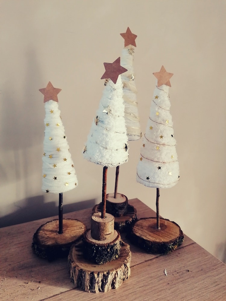 DIY deco sapins noel blanc