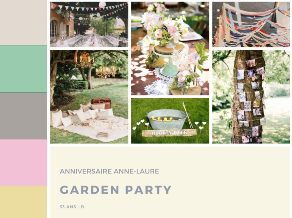 Planche d'ambiance garden party