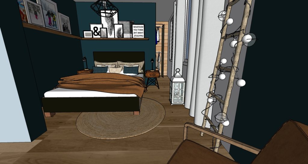 Modélisation 3D chambre parentale avec dressing