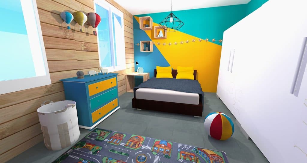 Chambre enfant colorée
