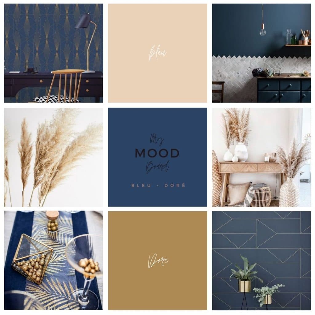 Moodboard bleu/ocre