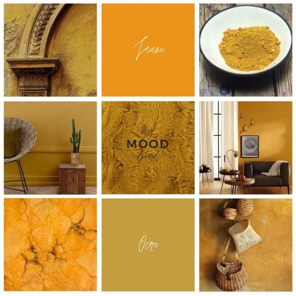 Moodboard jaune ocre