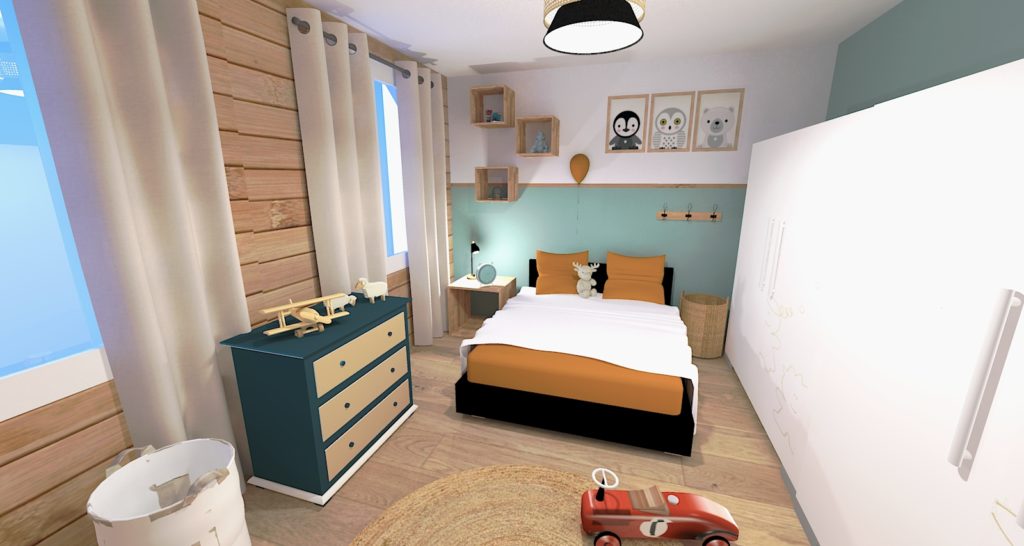 modélisation 3D chambre enfant rendu réaliste