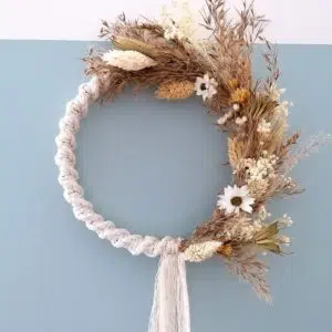 couronne fleurs séchées et macramé