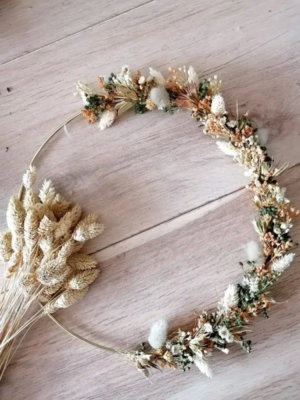 couronne fleurs séchées naturel
